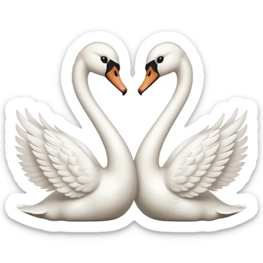 Two swan face each other sticker