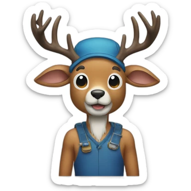 Chopper the deer with a blue nose from one piece sticker