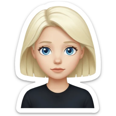 Emily Armstrong with platinum blonde hair, blue eyes sticker