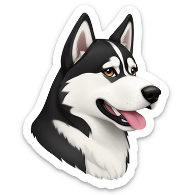 Perro husky siberiano con color banco y negro  sticker