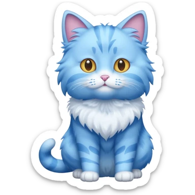 blue cat full body sticker