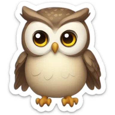 Cute little chubby Owl sticker