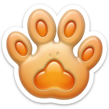 a very light pale pastel apricot pawprint sticker