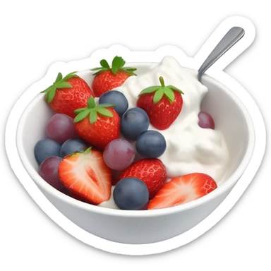 fruit yogurt bowl with strawberries and grapes sticker