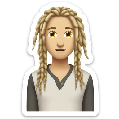 white person with dreds which are dark on the roots and blonde on the tips sticker