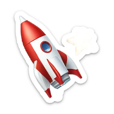 rocket flies to the star sticker