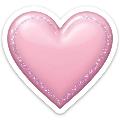 Pastel pink skinny heart with sparkle sticker