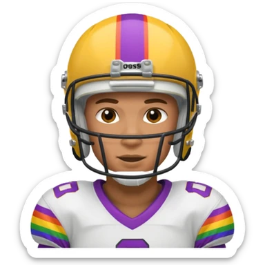 A LGBTQ football player sticker