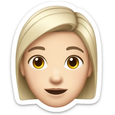 Girl tour guide with fair skin short black hair chubby face sticker