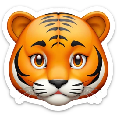 cute tiger crying with tears, sad face sticker