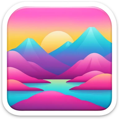  Magenta-Cyan-Yellow-gradient Aesthetic Scenery Deco sticker