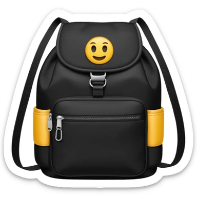 sac a dos de sport noir sans smiley sticker
