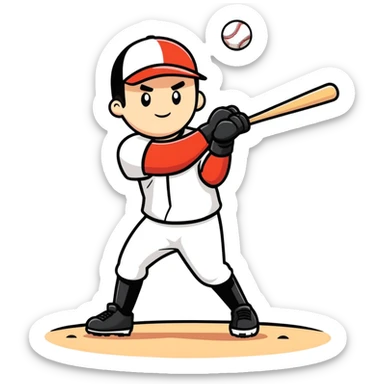 Beautiful man playing baseball  sticker