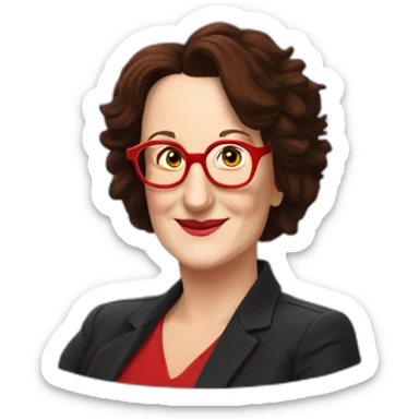Anne roumanoff lunettes rouges sticker