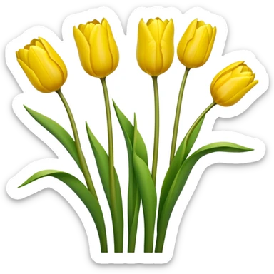 An emoji of yellow tulips with green stems sticker