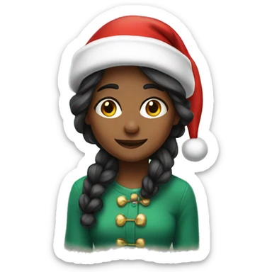 Evie with Santa hat sticker
