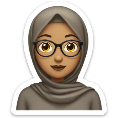 Girl wear hijab with brown skin and glasses  sticker