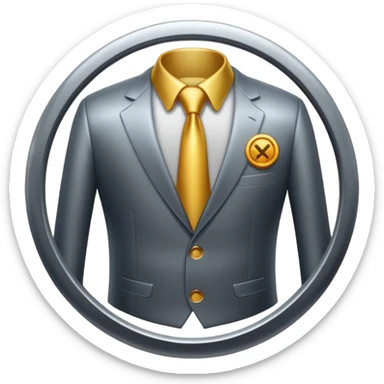 suit button no smiley sticker