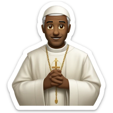 Un sacerdote de piel marrón, y que tenga espejuelos y que esté orando sticker