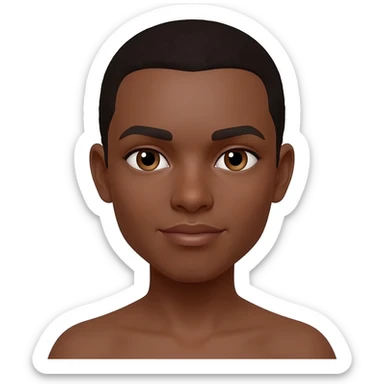 Brown skin hazel eyes sticker