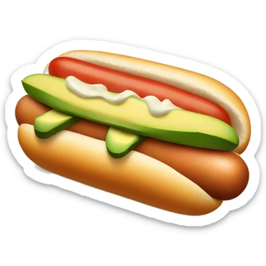 hotdog with avocado, tomato, and mayonnaise  sticker