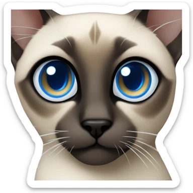 blue eyed siamese cat sticker