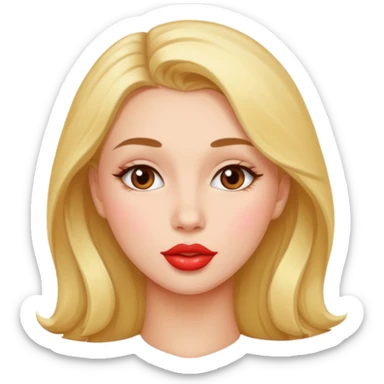 Beautiful Woman with kisses sticker