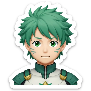 Izuku Midoriya (Deku) from My Hero Academia with green hair and hero costume sticker