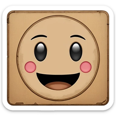 homeless cardboard sign icon, rectangle text on it sticker