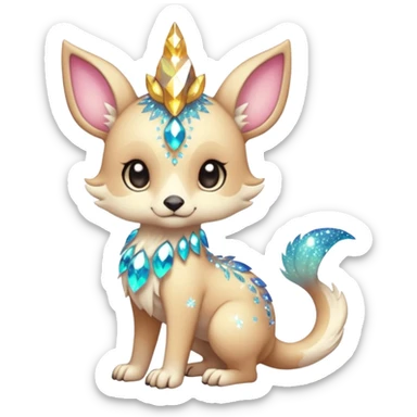 Cool cute Kawaii fantasy animal sparkle Fionbri creature by griffsnuff & LiLaiRa & Falvie full body sticker