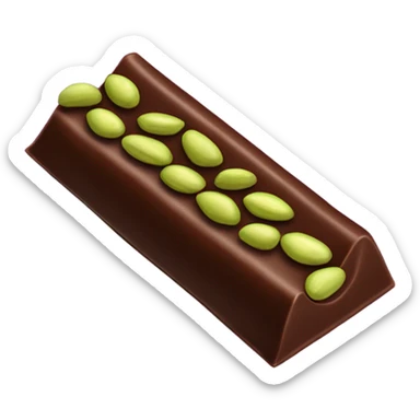 chocolate bar with pistachio filling sticker