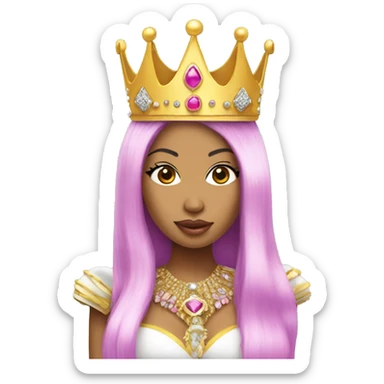 Nicki Minaj with a crown on sticker