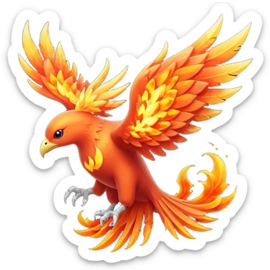 Pokemon legendary laranja and red crystal moltres sticker