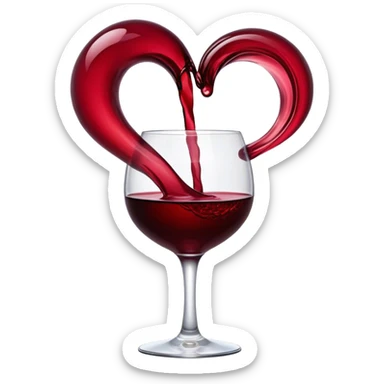 Red wine heart sticker