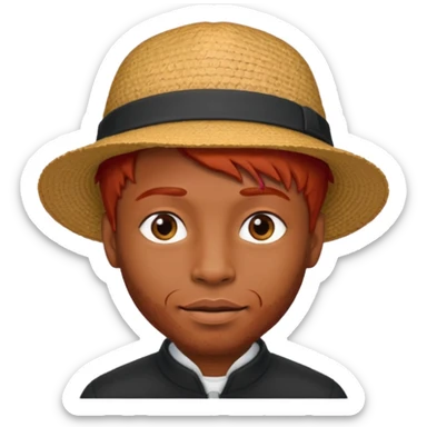hatted and red haired black man sticker