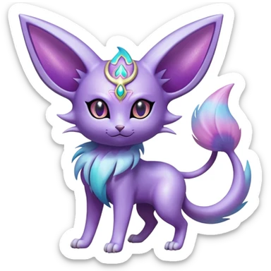 Shiny Exotic Espeon-Persian-Pokémon-Fakémon-hybrid-creature (full body) sticker
