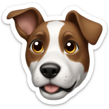 Dog with one hanging ear, black white and brown sticker