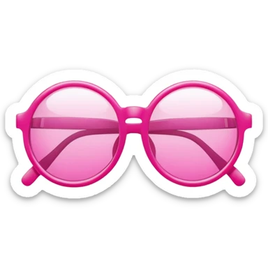 round protective glasses with vibrant pink tinted lenses, laboratory eyewear sticker