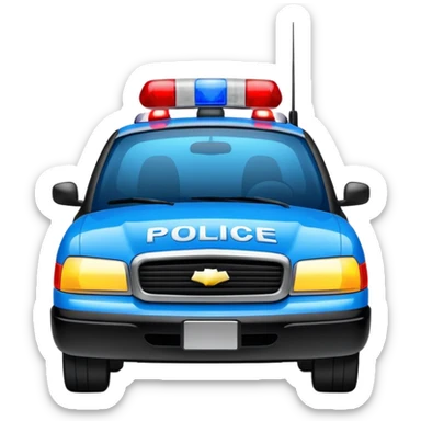 police car with lights on sticker