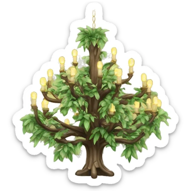 chandelier in tree sticker