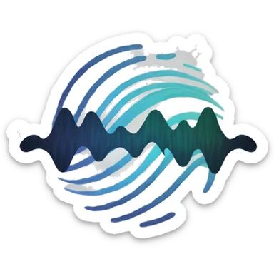 sound wave circle icon sticker