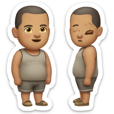 Fat boy with buzz cut  sticker