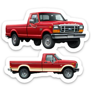 Red, 1986 ford f-250 sticker