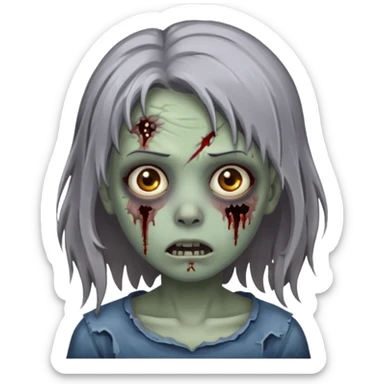 uma garota zumbi de cabelos médios perto sticker
