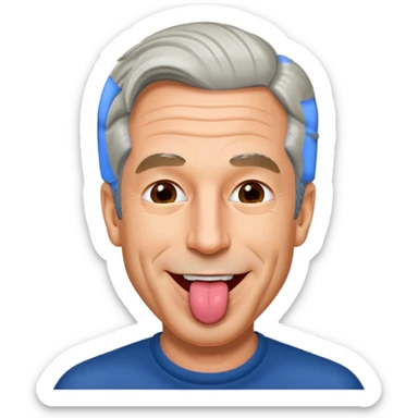 Jeffrey Epstein with tongue out sticker