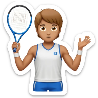 leon playing tennis sticker
