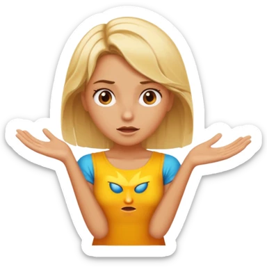 Blonde sunburnt girl shrugging sticker