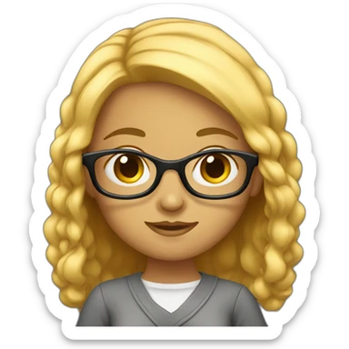 Studious girl sticker