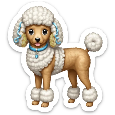 Poodle with very long legs sticker