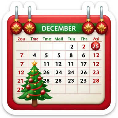 December 25 calendar sticker